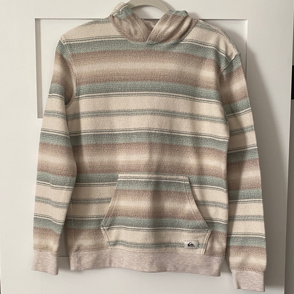 Quiksilver Striped Hoodie - Cream, Tan, Green